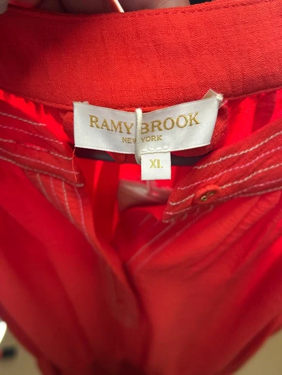 NWT Ramy Brook Carmen Midi Dress Flame Color Size XL - Picture 7 of 11